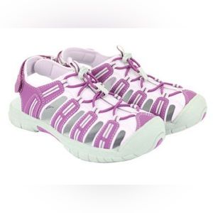 Khombu Girls Kids Closed Toe Sport Sandal Shoe, 3, Purple/Gray